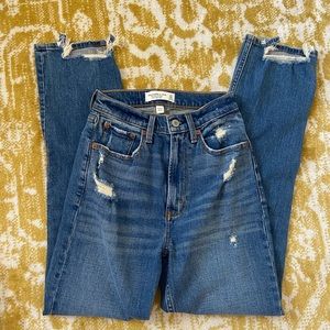 Abercrombie and Fitch Ultra High Waist Ankle Straight Jeans 24 00